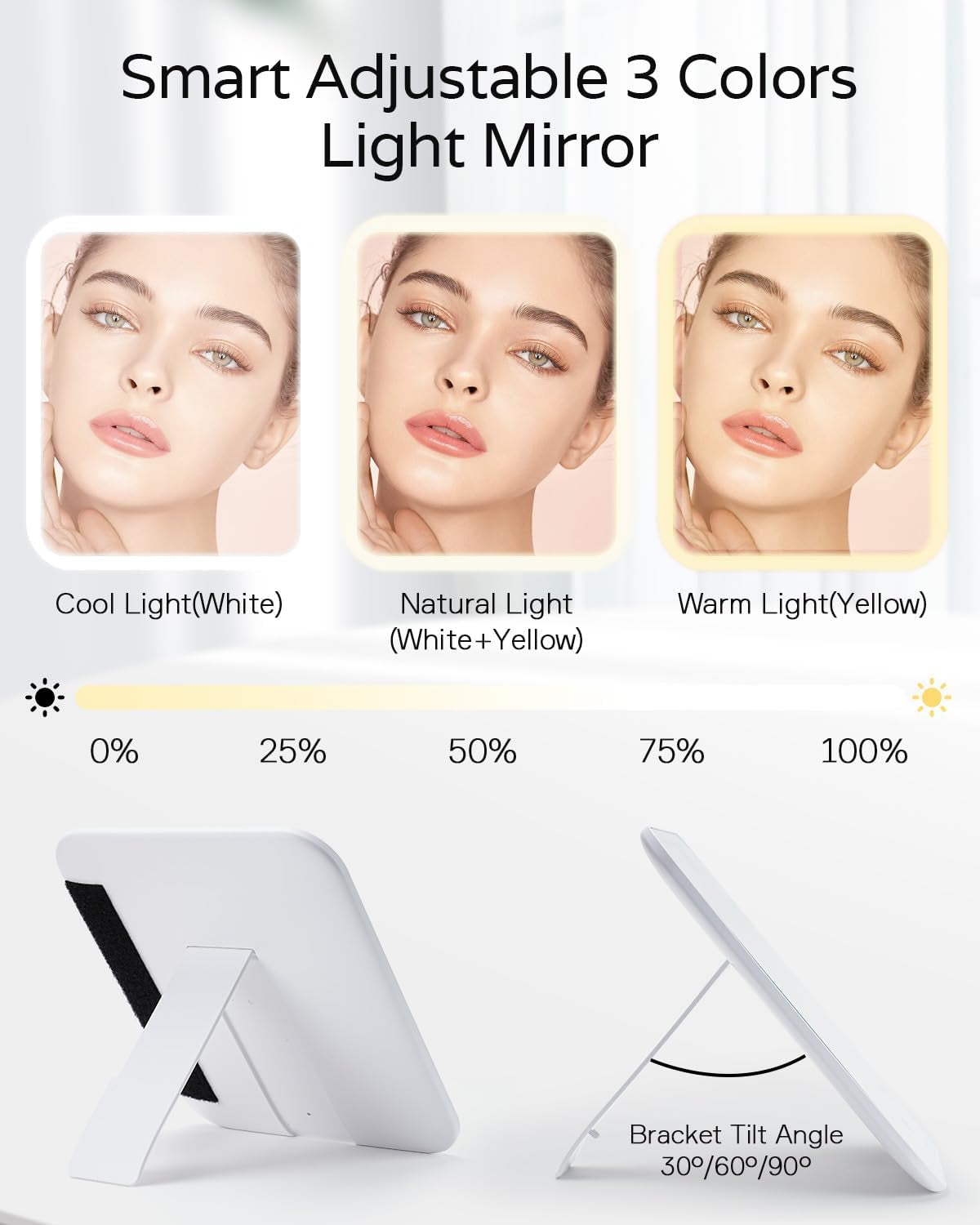 Makeup Bag with LED Mirror, Travel Makeup Case with Lighted Mirror, Portable Makeup Organizer Cosmetic Train Case for Women Adjustable Dividers Beauty Tools Accessories