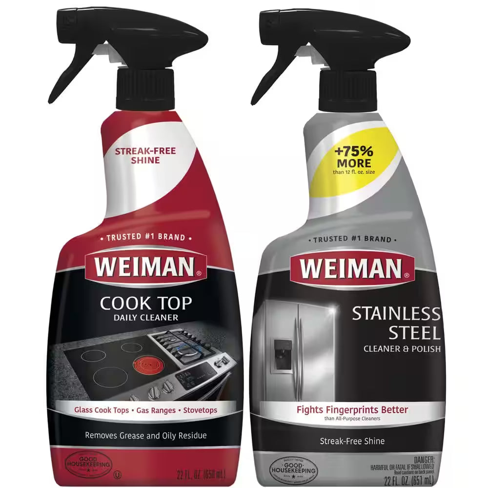 22 Oz. Stovetop Cleaner for Daily Use Spray and 22 Oz. Stainless Steel Cleaner and Polish Spray