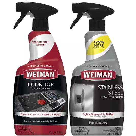 22 Oz. Stovetop Cleaner for Daily Use Spray and 22 Oz. Stainless Steel Cleaner and Polish Spray