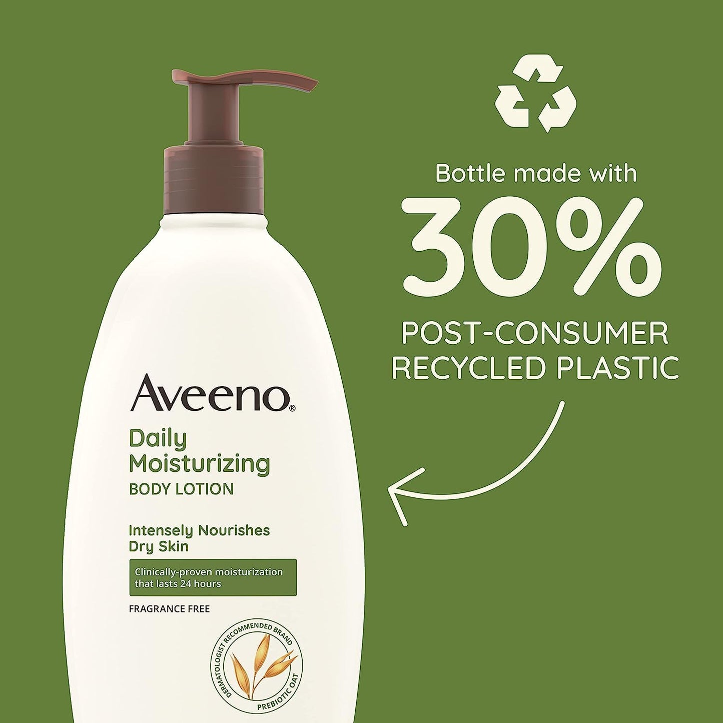 Daily Moisturizing Body Lotion for Dry Skin with Prebiotic Oat, Fragrance & Paraben Free, Non-Greasy, Non-Comedogenic, for Sensitive Skin & 48-Hour Moisturizer 18 Fl Oz