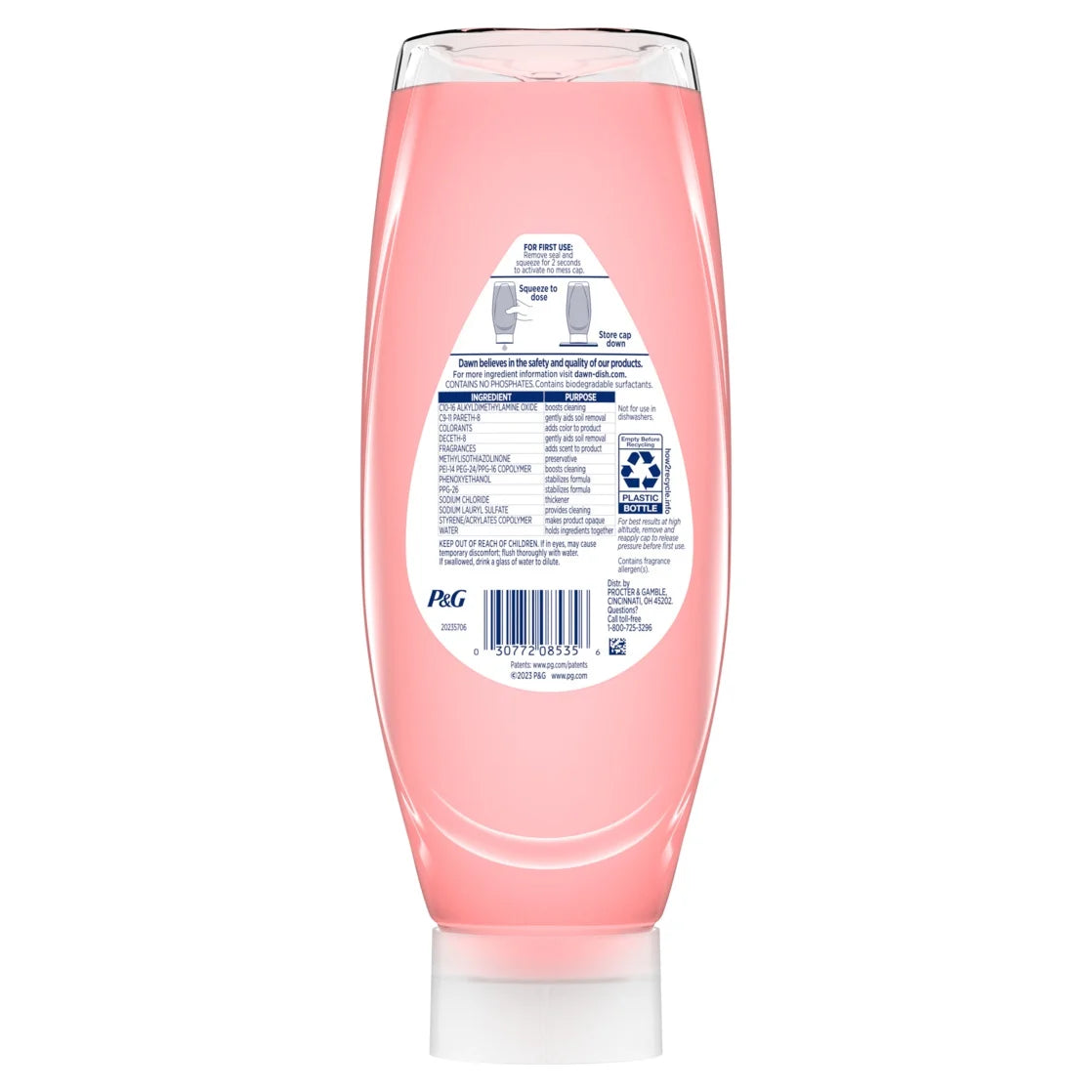 Gentle Clean Ez-Squeeze Dish Soap, Dishwashing Liquid, Pomegranate & Rose Water, 24.3Oz