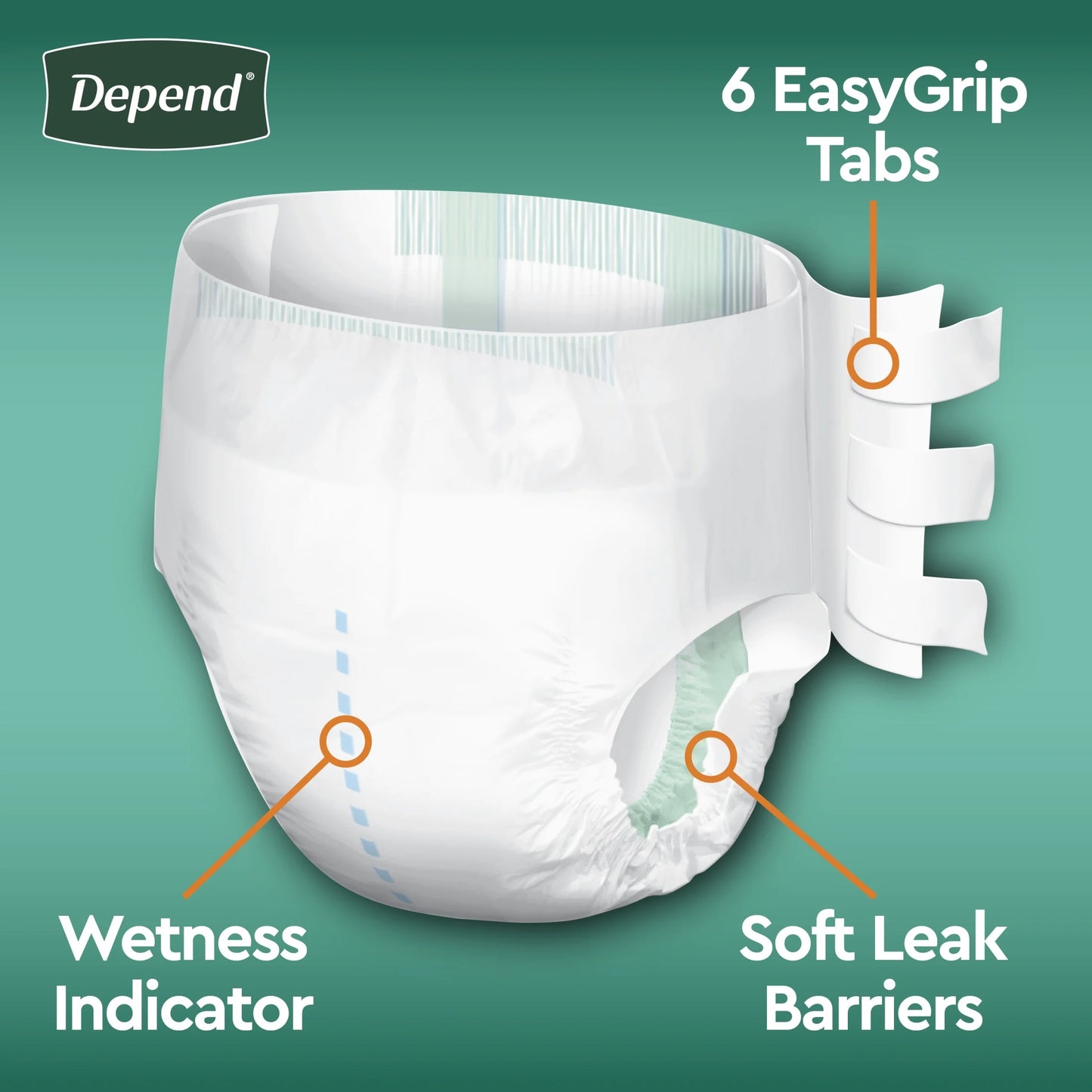 Protection with Tabs Incontinence Underwear, Adult Diapers, Unisex, S/M, 20 Count