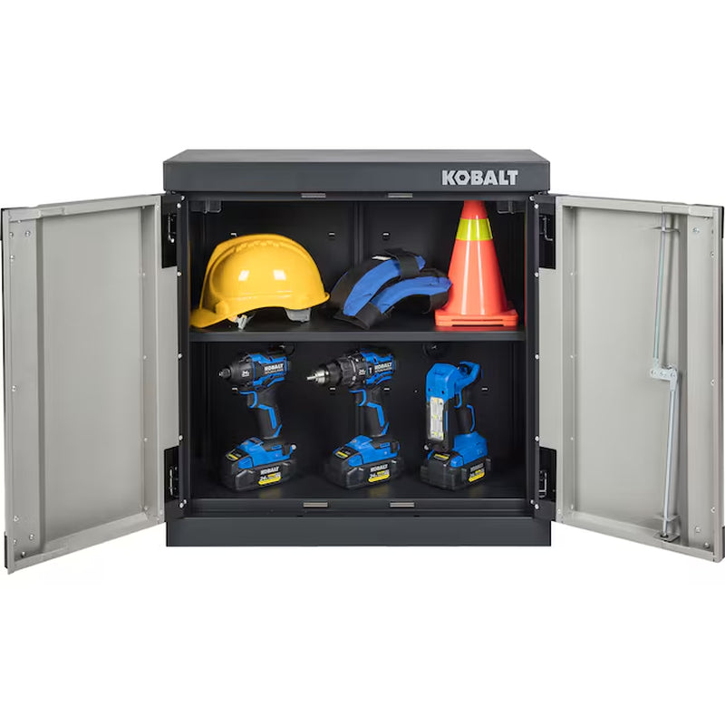 28-In W X 28-In H X 12.5-In D Wall-Mounted Steel Garage Cabinet in Silver