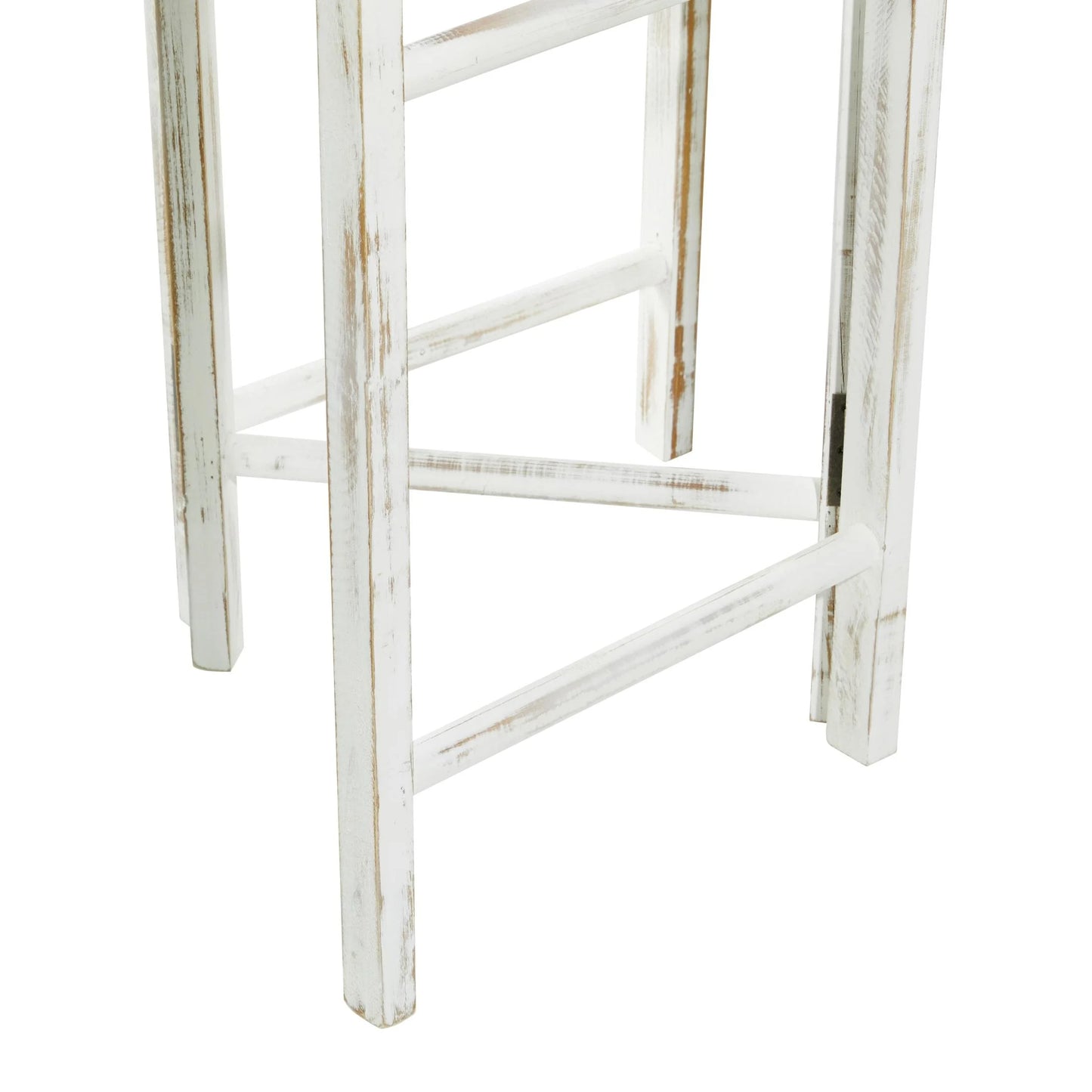 48" X 71" White Wood Ladder 15 Rung Ladder with 3 Panels, 1-Piece