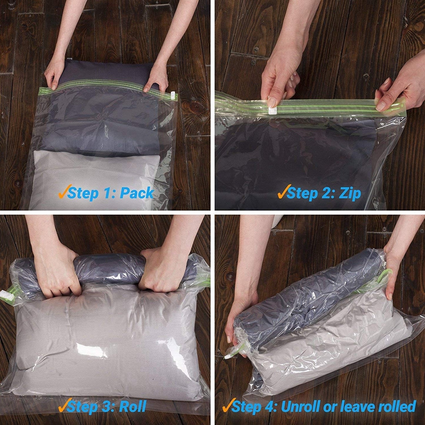 12 Compression Bags for Travel - Space Saver Bags - Bags for Packing Suitcases -
