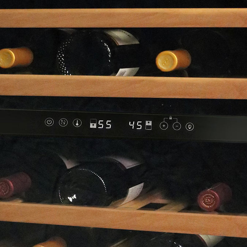 23.50-In W 46 -Bottles Stainless Steel Dual Zone Cooling Built-In Indoor Wine Cooler