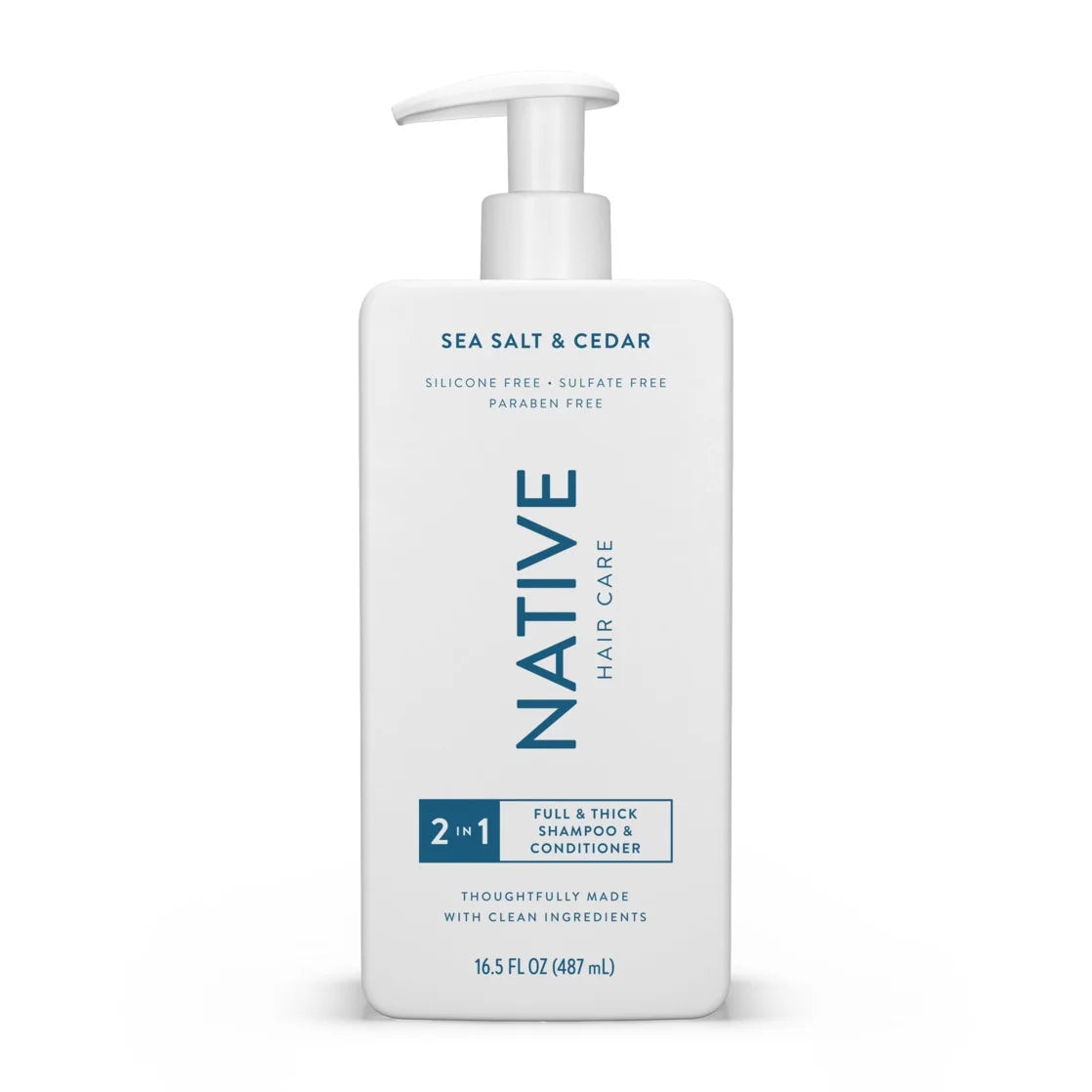 Full & Thick 2In1 Shampoo and Conditioner, Sea Salt & Cedar, Sulfate Free, for Men and Women, 16.5 Oz