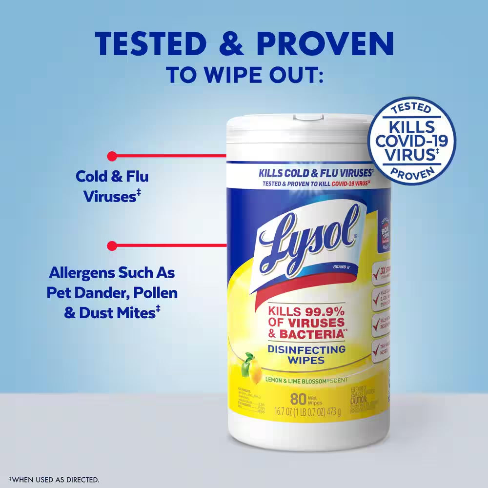 Disinfecting Wipes, Essential Cleaning Supplies, Multi-Scent Sanitizing Wipes Bundle, 80 Count (3-Pack)