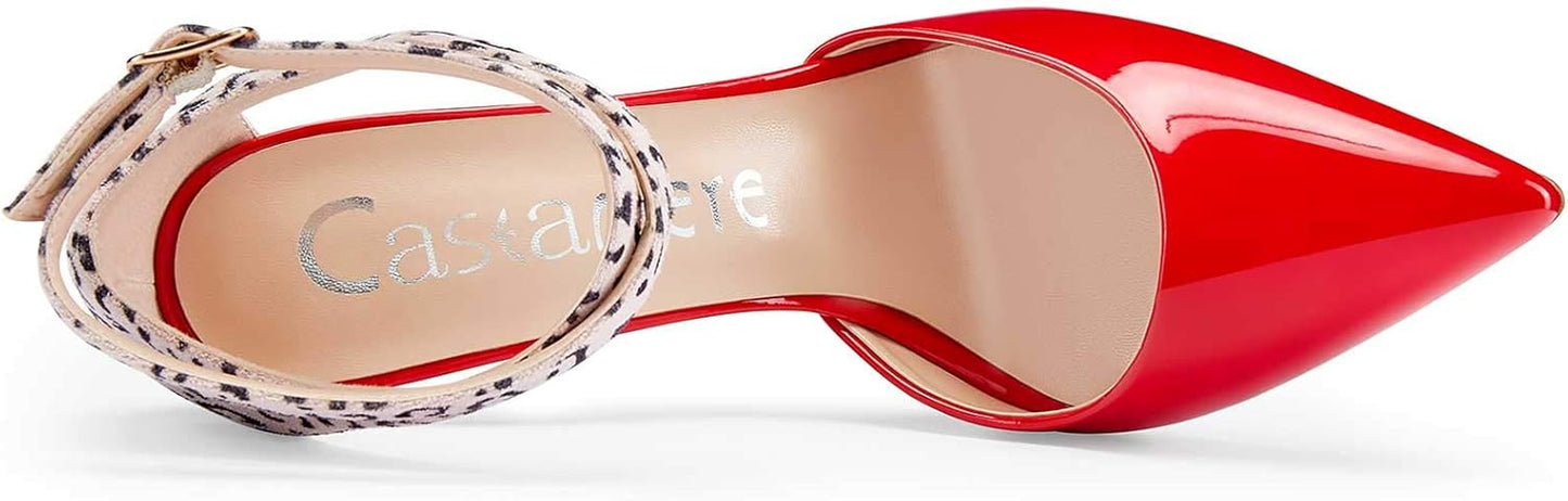 Womens Ankle Strap High Heels Sandals Pointed Toe Sexy Sandal 12CM Stilettos Pumps