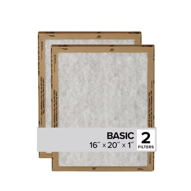 16 X 20 X 1 MERV 1 Basic Flat Air Filter 2 -Pack
