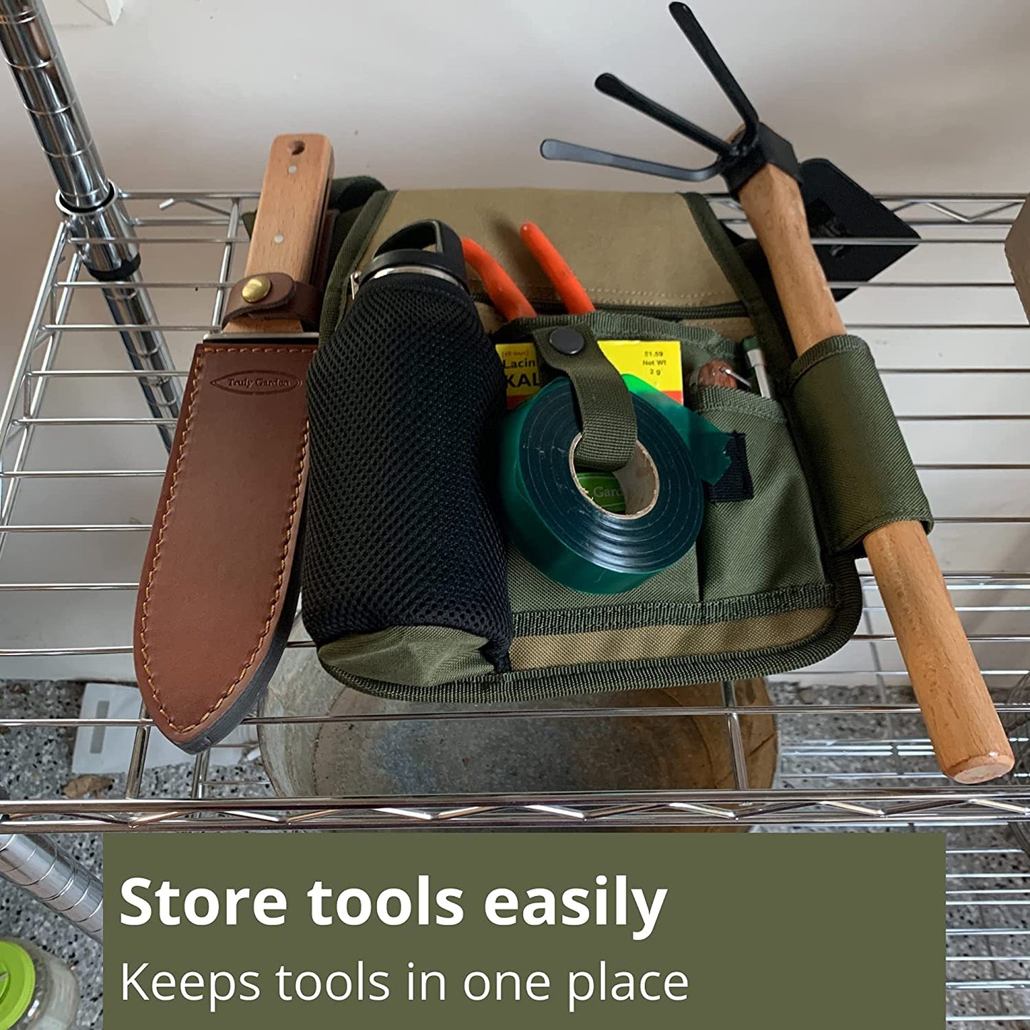 Garden Tool Belt Green-Tan XL