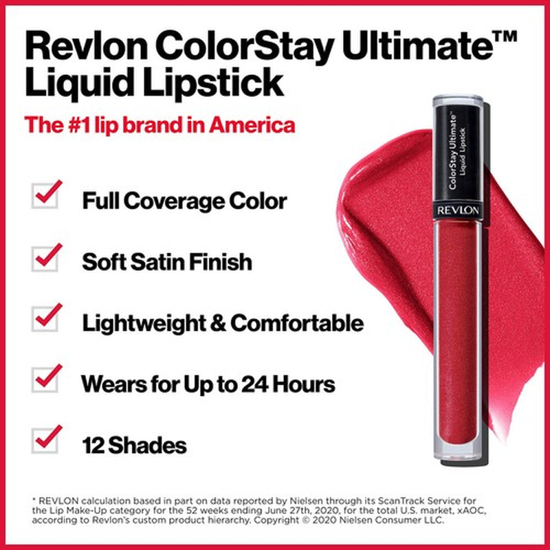 Revlon Colorstay Ultimate Liquid Lipstick Brilliant Bordeaux 24 Hour Wear