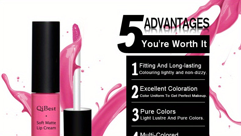 Matte Velvet Lip Glaze, Waterproof Long Lasting Not Easy To Decolor Lip Gloss, Silky Smooth Plumping Lipstick ( 20 Colors ) Valentine's Day Gifts