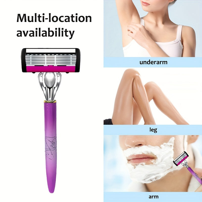 Women's 6-Layer Stainless Steel Blade Razor For Smooth, Close Shave (Compare to Venus)