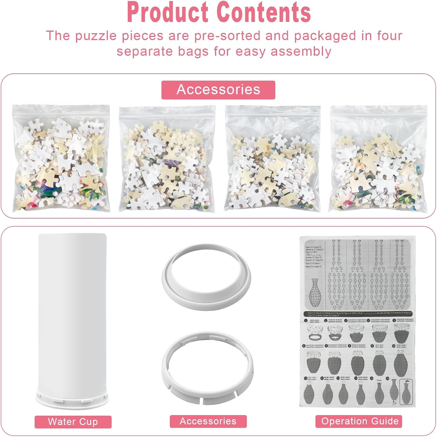 3D Puzzles Vase for Adults, 160 Pieces Plastic DIY Unique Pattern Vase, Crafts F