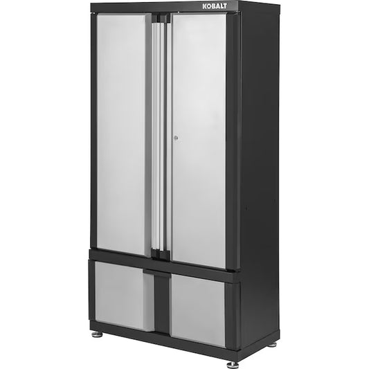 36-In W X 72-In H X 18.5-In D Freestanding Steel Garage Cabinet in Silver