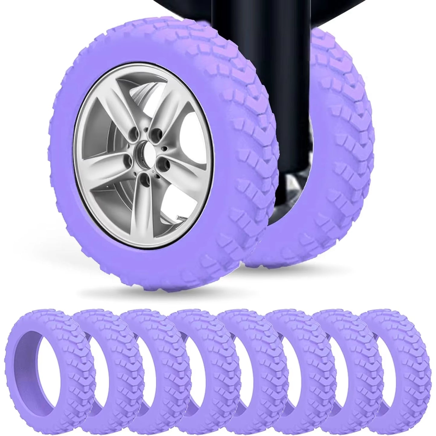 1/24Pcs Thicken Texture Silicone Wheels Protector for Luggage Reduce Noise Travel Luggage Wheels Cover Luggage Accessories