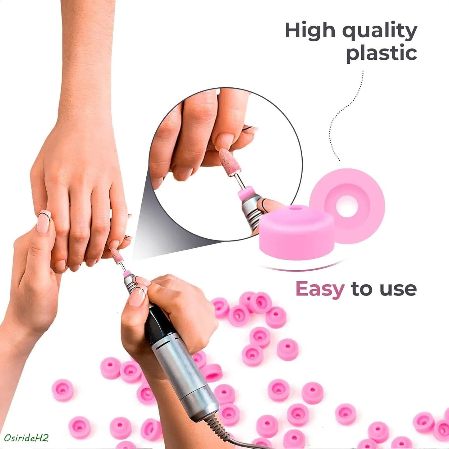 -25Pcs Professional Nail Drill Bits Pink Nail Tech Supplies Electric Nail Filer Plastic Cap-Nail Art Tools Drill Dust Collector Dust Stopper Nail Drill Bit -Pink Drill Nail Dust Collectos