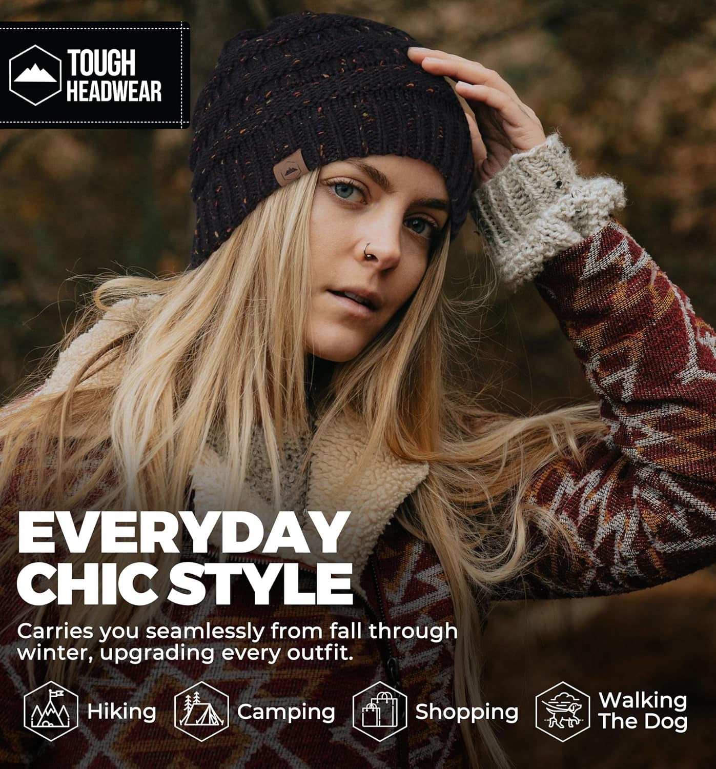 Womens Winter Hat - Warm Chunky Cable Knit Beanies - Winter Beanie Hats for Women Cold Weather - Beanies Women