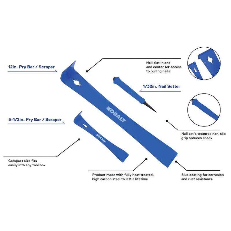 3-Piece Carbon Steel Trim Removal Kit
