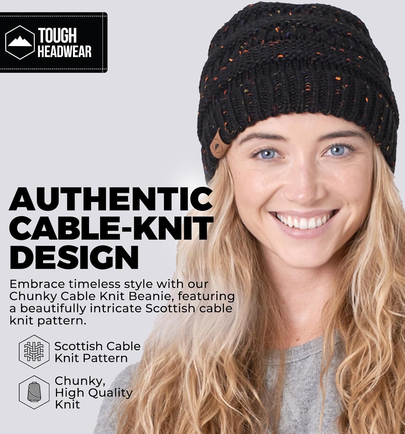 Womens Winter Hat - Warm Chunky Cable Knit Beanies - Winter Beanie Hats for Women Cold Weather - Beanies Women