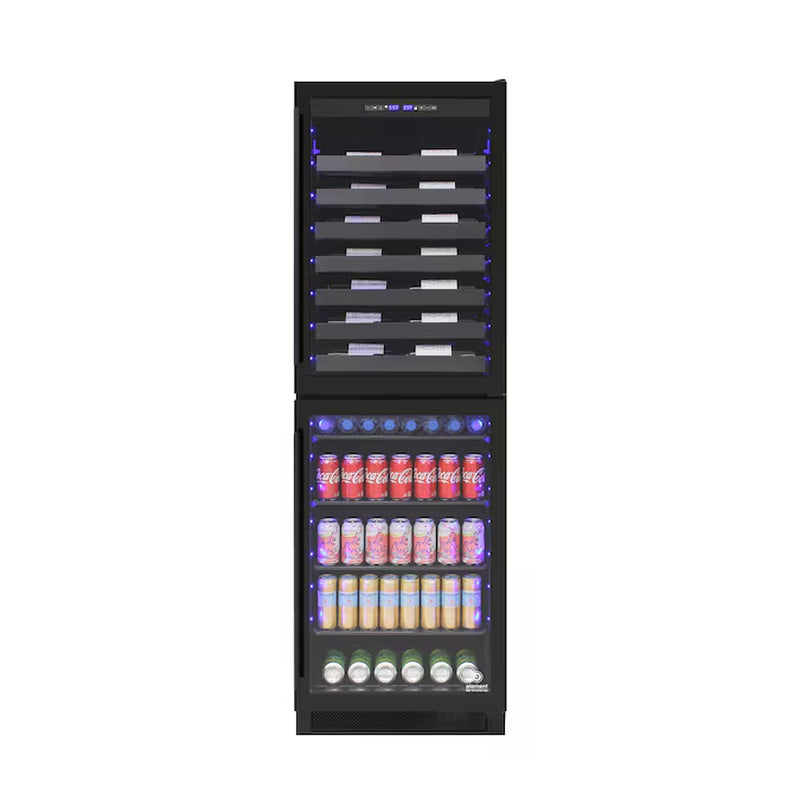 23.94-In W 98 -Bottles Black Dual Zone Cooling Built-In/Freestanding Indoor Wine Cooler