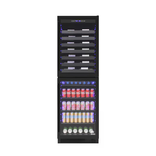 23.94-In W 98 -Bottles Black Dual Zone Cooling Built-In/Freestanding Indoor Wine Cooler