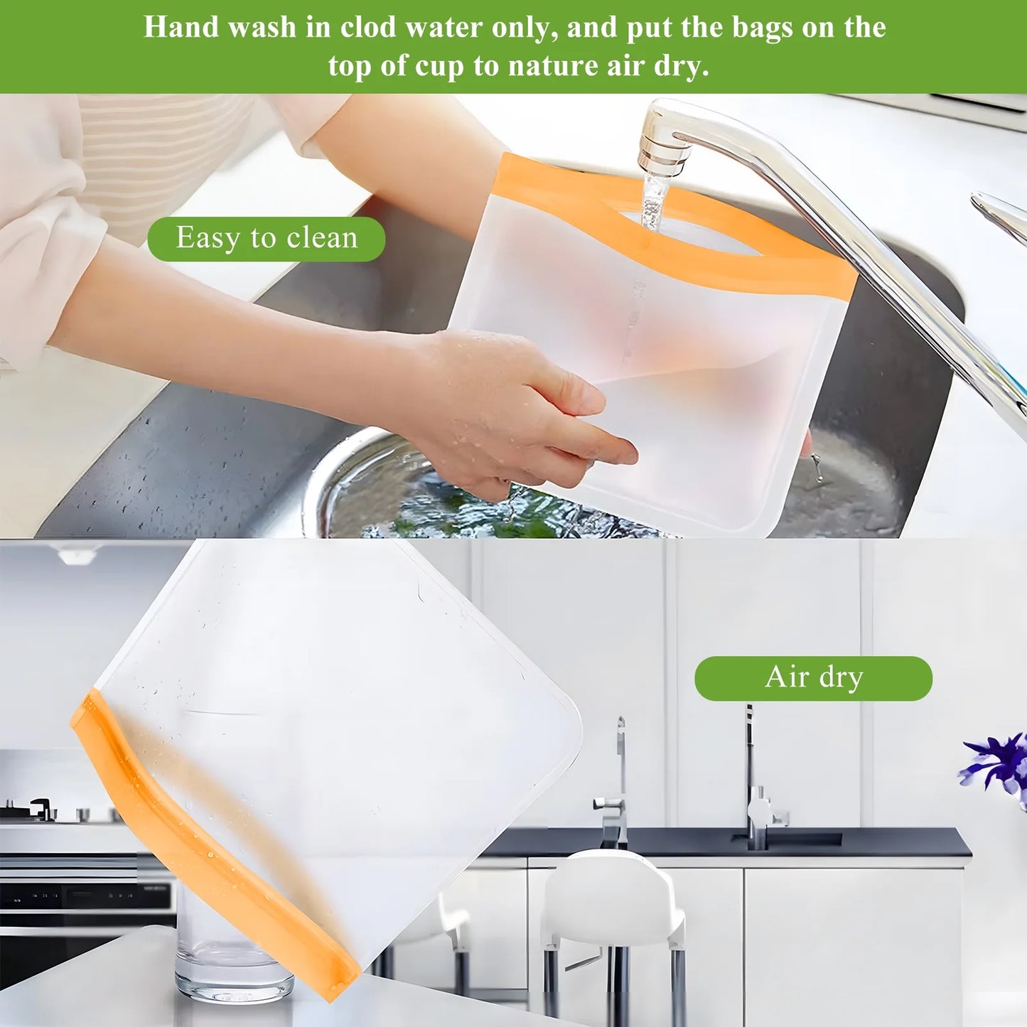 12 Pack Reusable Freezer Bags, Reusable Gallon Food Storage Bags Leakproof Bags