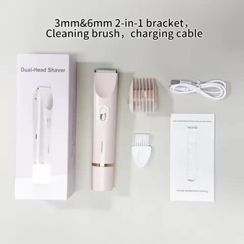 Dual-head Shaver, 2-In-1 Electric Razor For Women, Bikini Trimmer With Limit, Gentle & Clean Hair Trimmer, Women'S Shave Comb, For Face & Arms & Thighs & Body, Purple, Mother'S Day Gift
