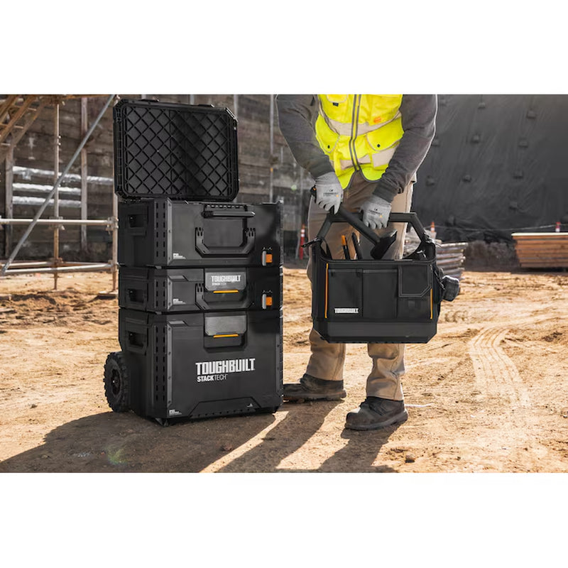 STACKTECH Black Polyester 18-In W X 12-In D X 14.8-In L Tool Tote
