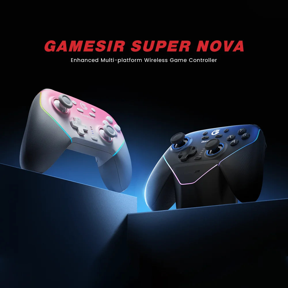 Super Nova Multi-Platform Wireless Gaming Controller for Pc/Switch/Ios/Android with Smart Auto Start-Stop Charging Dock(Whipped Pink Version)