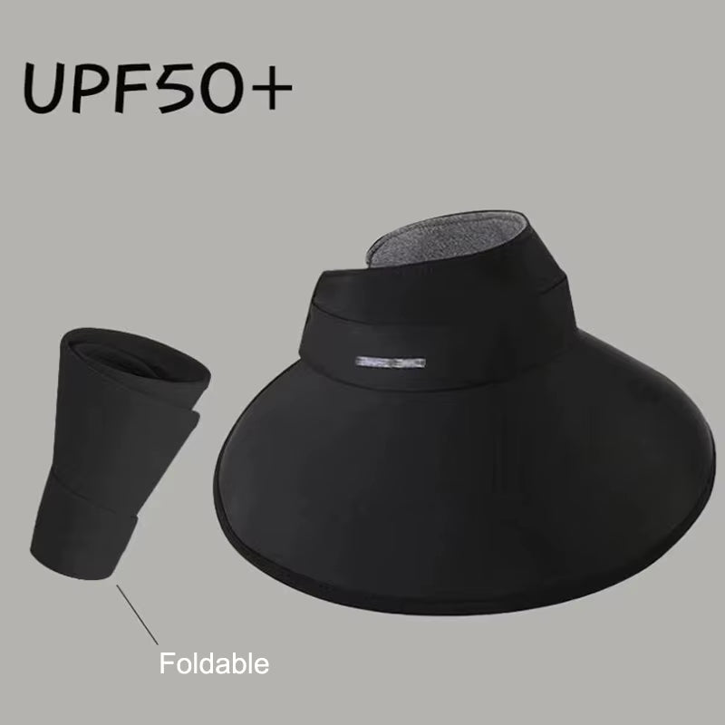 Women Summer Sun Hat Large Brim Empty Top Ponytail Cap for Outdoor Travel Beach Sunscreen Visors UV Protection Fisherman Hats 모자