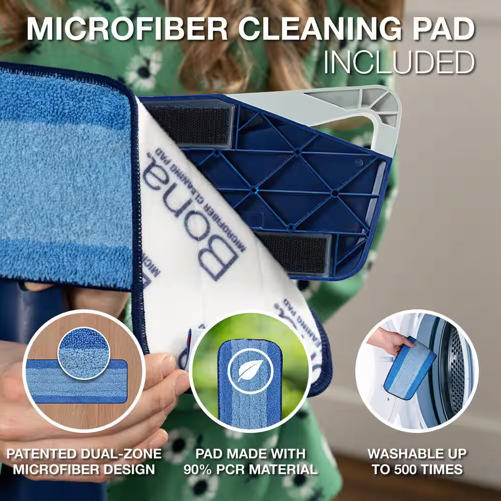 Premium Hard-Surface Floor Microfiber Flat Mop, 32 Oz. Hardwood Cleaner and 32 Oz. Hard-Surface Cleaner