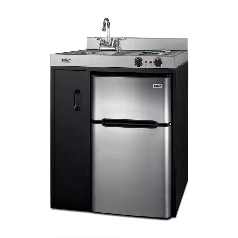 30 In. Compact Kitchen in Black
