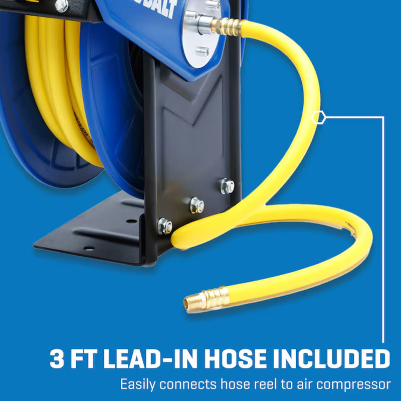 Retractable Hose Reel with 3/8-In X 50-Ft Hybrid Hose
