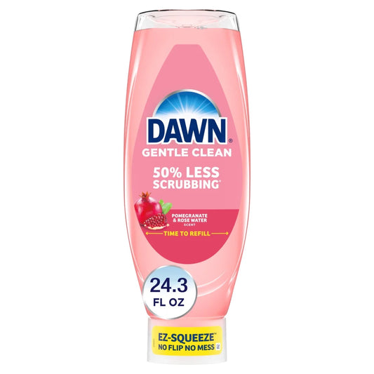 Gentle Clean Ez-Squeeze Dish Soap, Dishwashing Liquid, Pomegranate & Rose Water, 24.3Oz