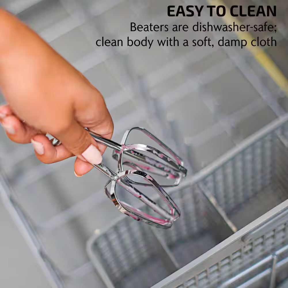5-Speed Ultra Power Hand Mixer with Free Storage Case, White