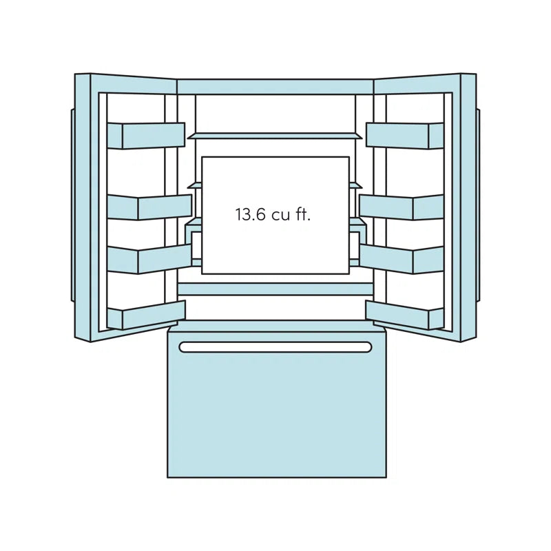 33" 18.6 Cubic Feet Energy Star Smart French Door Refrigerator