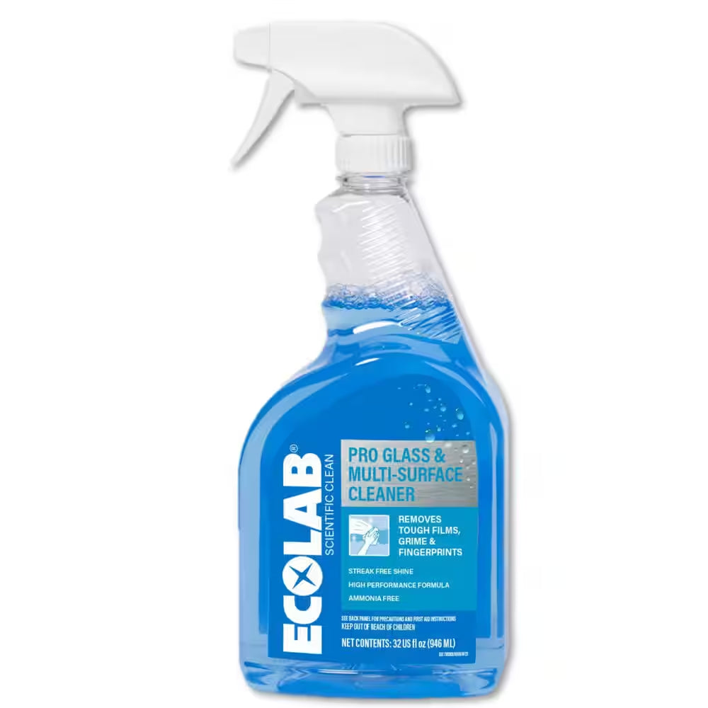 32 Oz. Ammonia-Free Pro Glass Cleaner and Multi-Surface Cleaner Spray Bottle for Windows and Mirrors