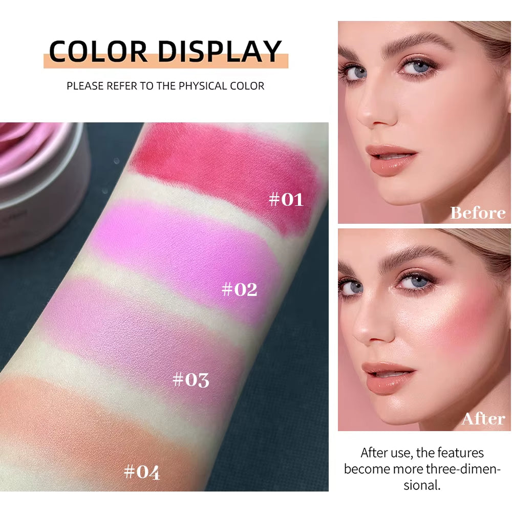 3D Petal Rose Makeup Blush 4 Colors Gift Highlighter Rare Beauty Blush Rubor Forma Rosa Real Rose Flower Blush Shimmer Makeup