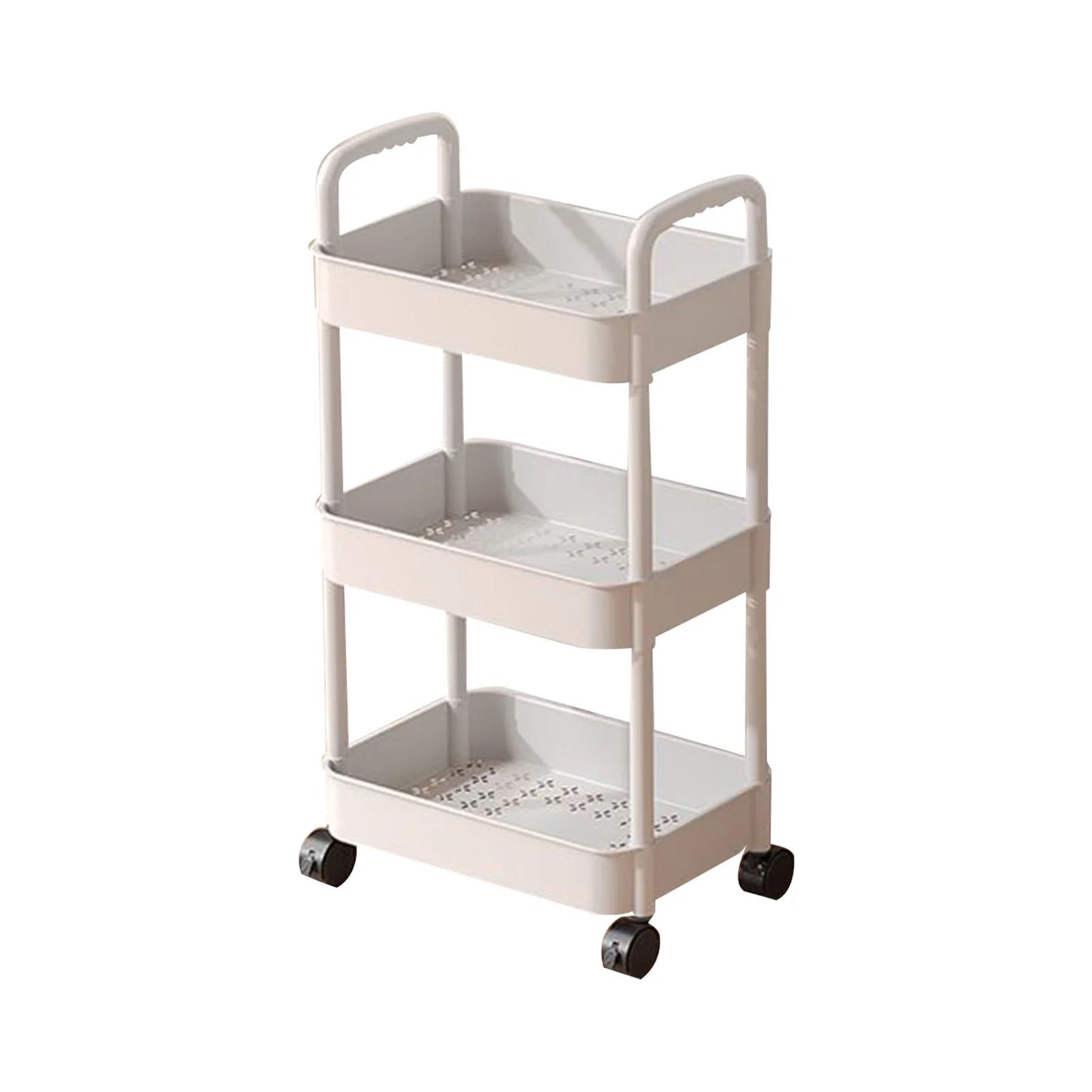 Carts with Wheels, 5 Tier Rolling Cart, Storage Cart, Grocery Cart on Wheels, Plastic Multi-Room Organizer for Kitchen, Living Room, Office, Bathroom, Cart for Classroom Storage