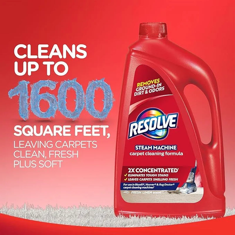 2X Carpet Stain Cleaner Solution and Odor Remover Steam Machine Concentrate, 60 Oz