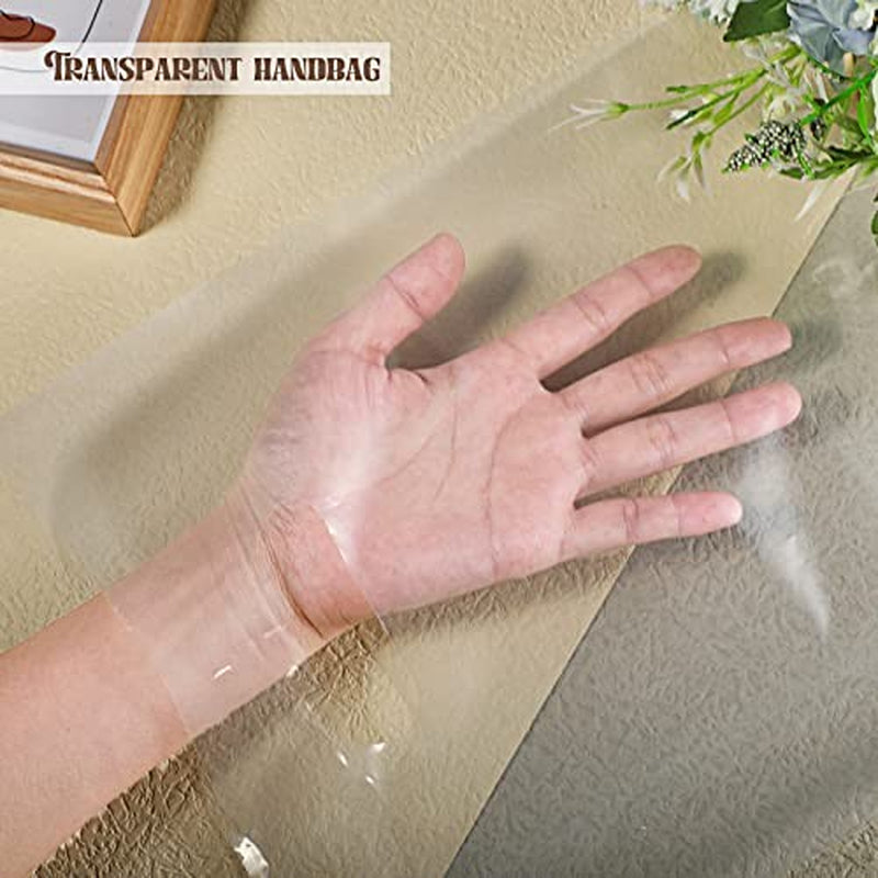 120 Clear Gift Bags with Handles Clear Plastic Bags Merchandise Retail Bags, 6 X