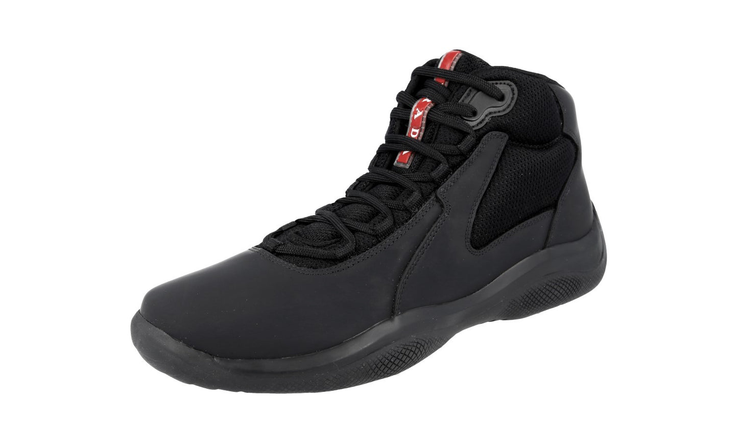 PRADA AMERICAS CUP HIGH-TOP SNEAKERS SHOES 4T2871 BLACK