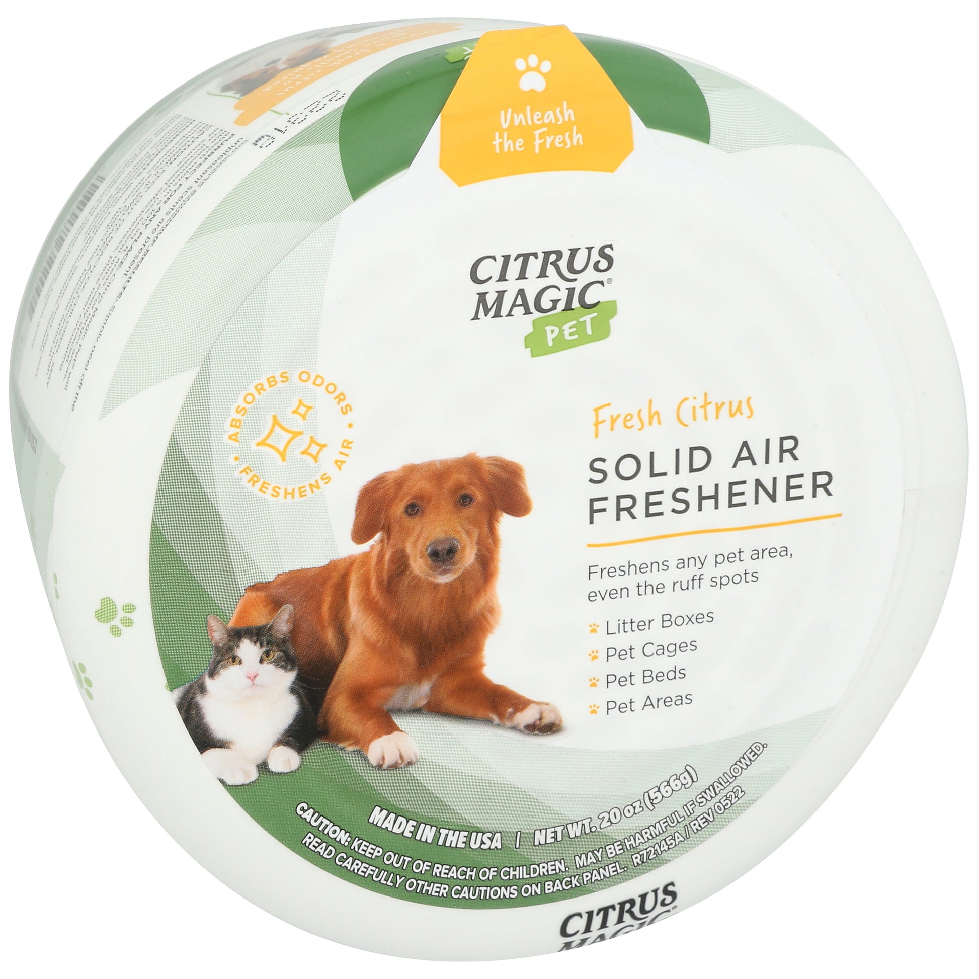 Pet Solid Odor Absorber, Fresh Citrus, 20 Ounce Container