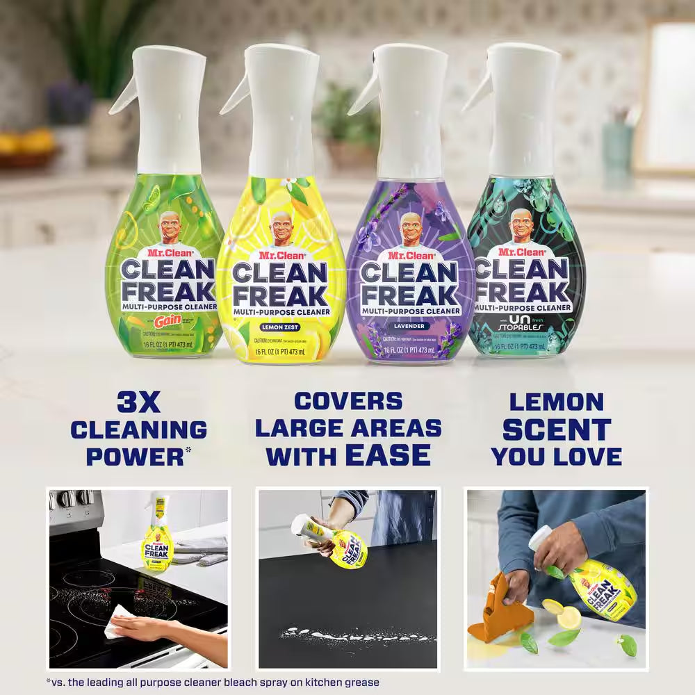 16 Oz. Lemon Zest Scent Clean Freak Deep Cleaning Mist Starter Kit All-Purpose Cleaner Spray (2-Pack)