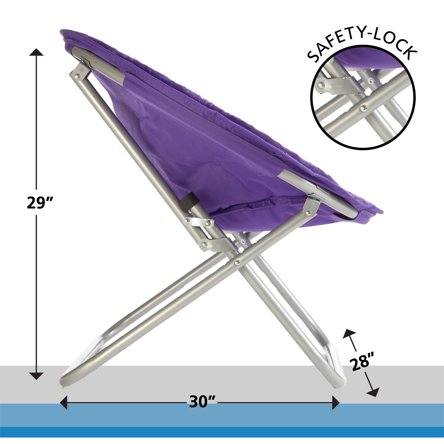 Faux Fur Folding Chair, Purple