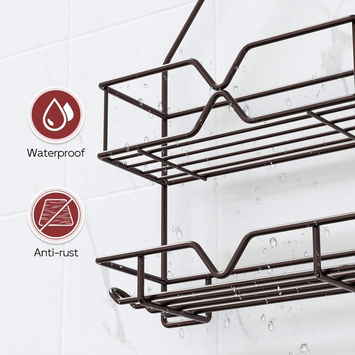 Treelen Shower Caddy over Shower Head Hanging Bathroom Caddy for Shower Organize