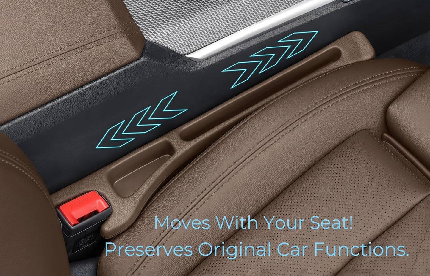 Car Seat Gap Filler, 2-Pack No-Drop Seat Side Gap Seam