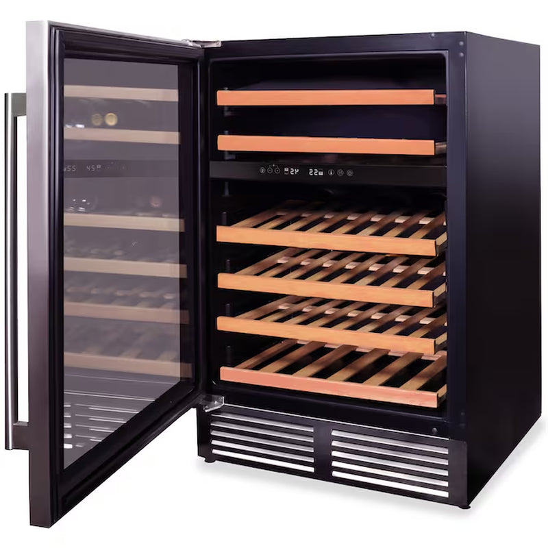 23.50-In W 46 -Bottles Stainless Steel Dual Zone Cooling Built-In Indoor Wine Cooler
